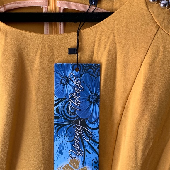 🌈 Young Threads Mustard Yellow Sleeveless Dress - Picture 2 of 6